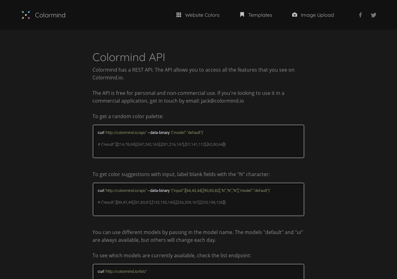 Colormind API - extracting colors from photos and video