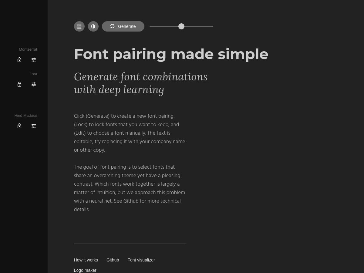 Generate font pairing using neural nets