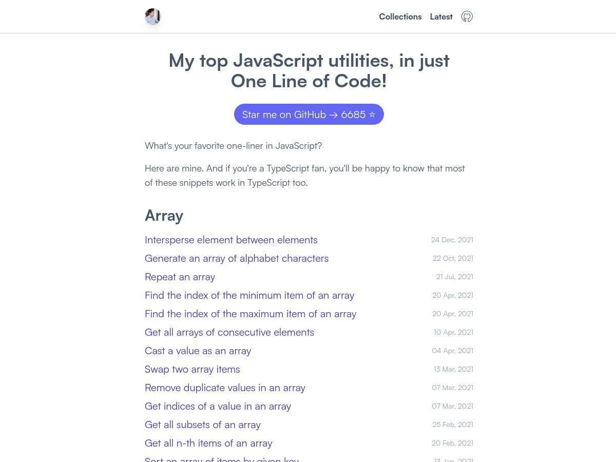 Favorite JavaScript utilities in single line of code