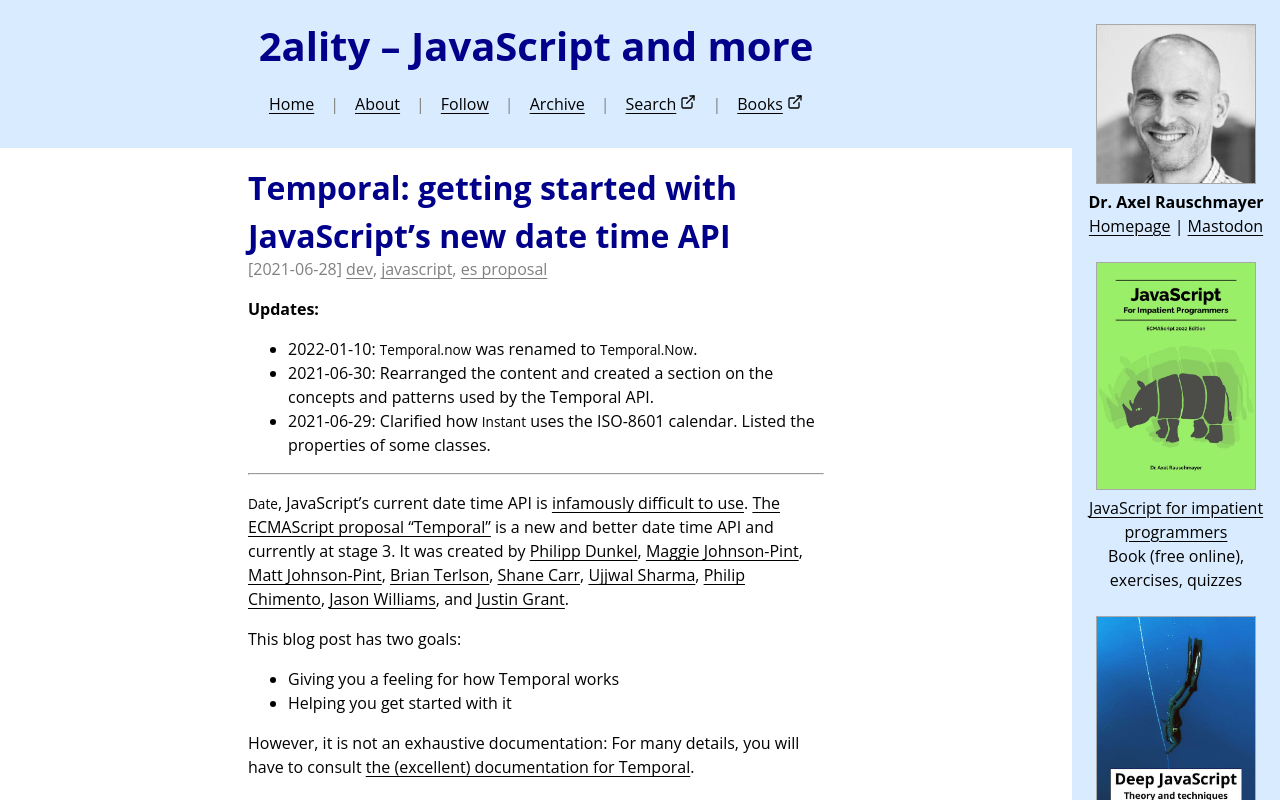 Temporal: getting started with JavaScript’s new date time API