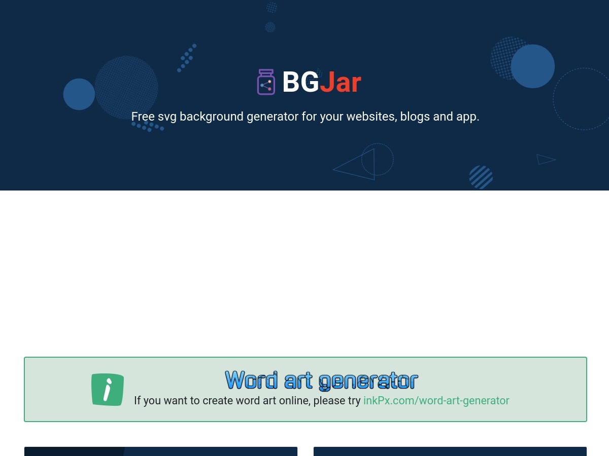 Free svg background generator for your websites, blogs and app.