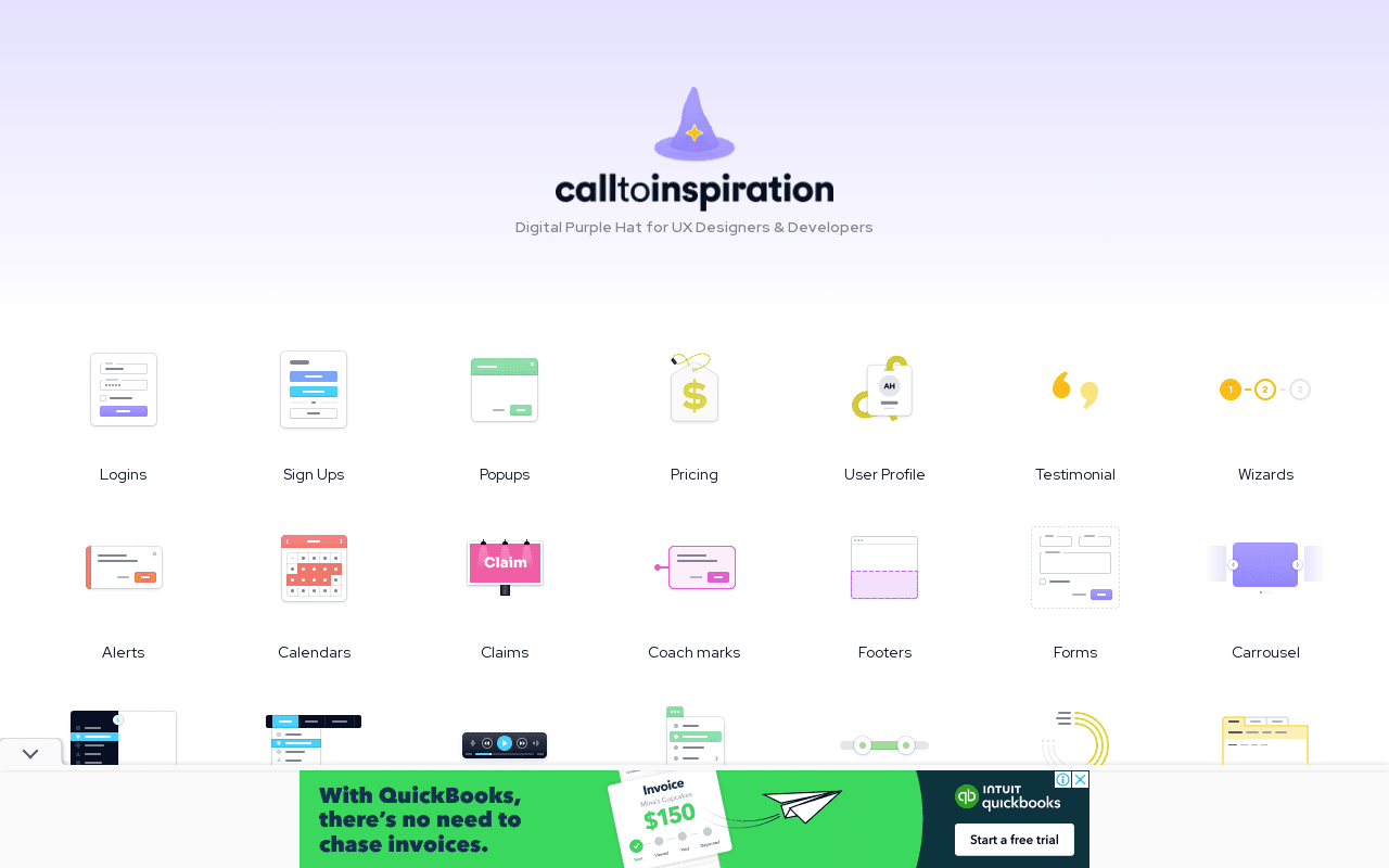 Call to Inspiration - A curated library of design patterns