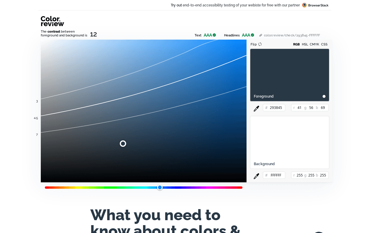 Color.review - A modern tool for exploring and finding accessible colors