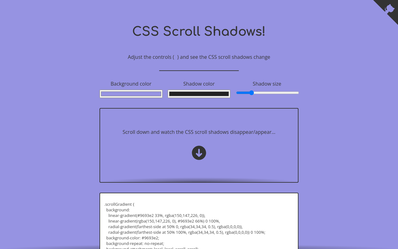 CSS scroll shadows