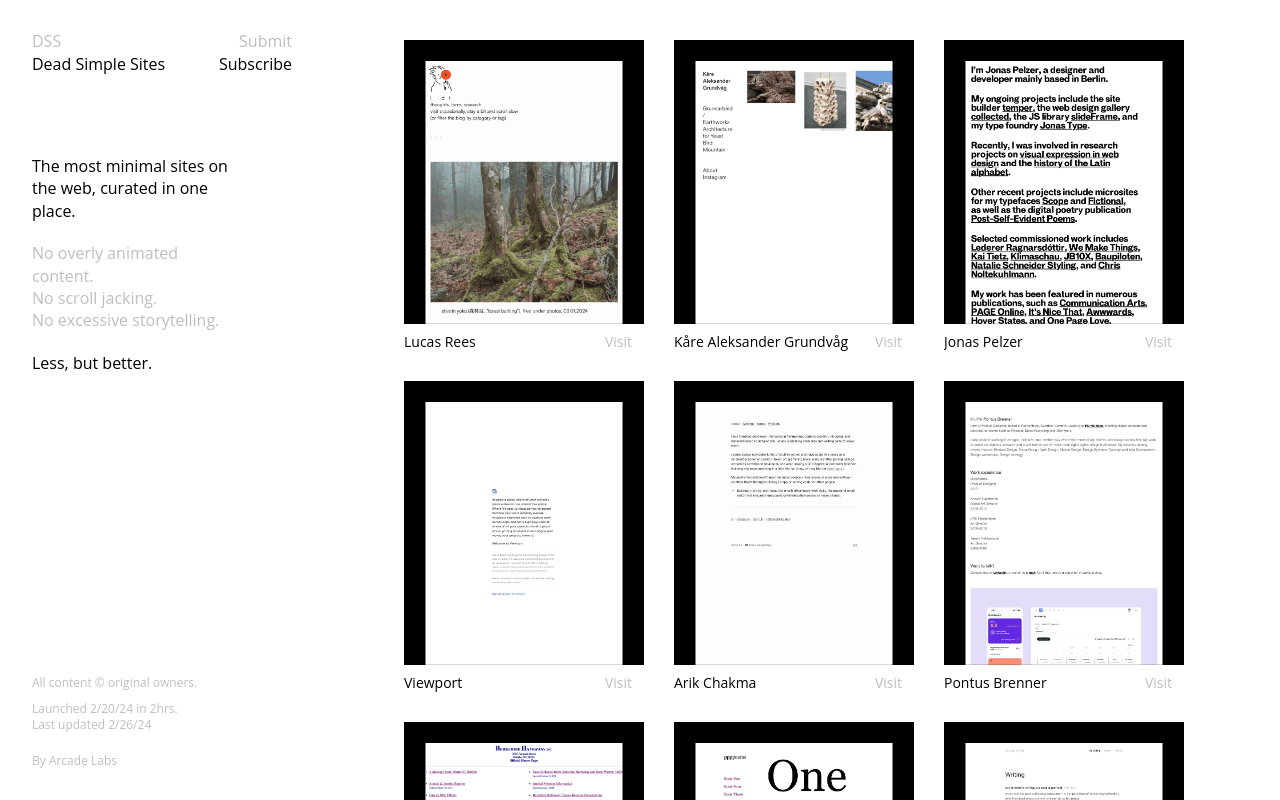 Dead Simple Sites — Minimal Website Inspiration