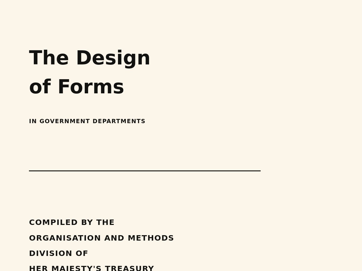 The Design of Forms in Government Departments