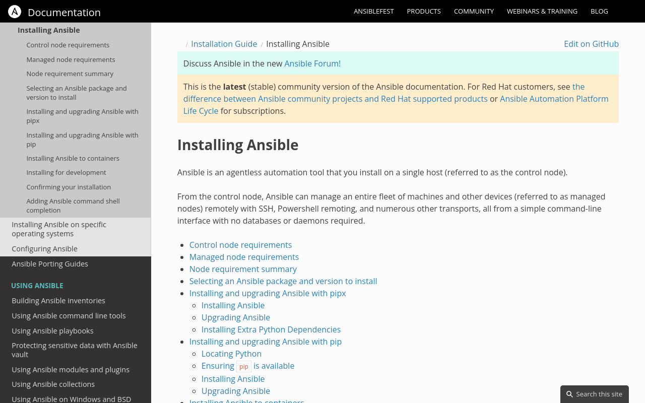 Installing Ansible — Ansible Documentation