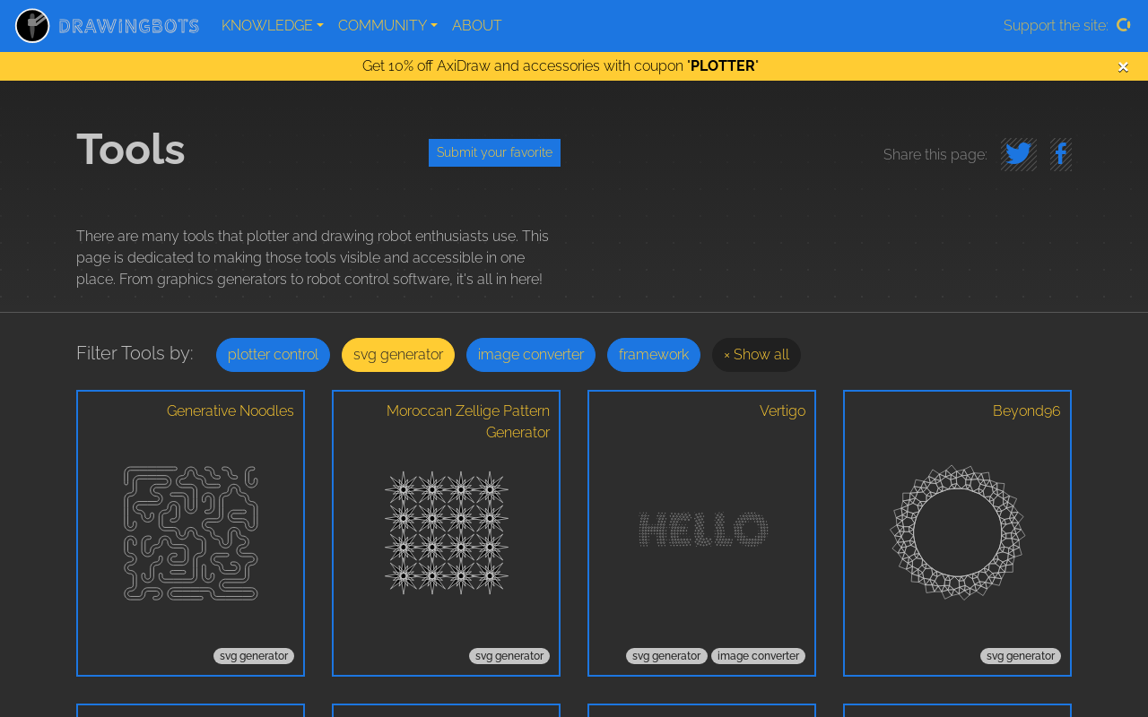 Poster for Drawingbots.net - Tools for drawing robots and other CNC machines