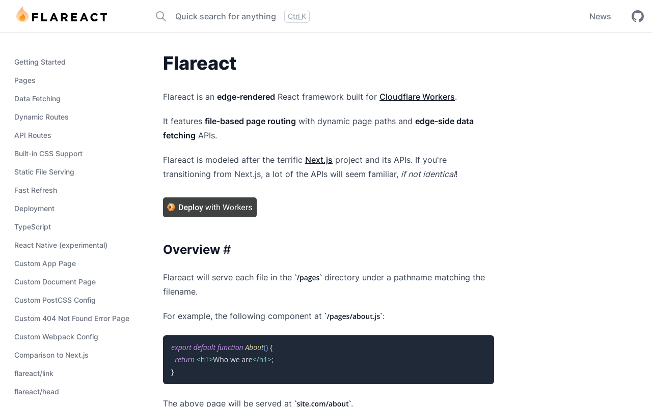 Flareact - Edge-Rendered React Framework built for Cloudflare Workers