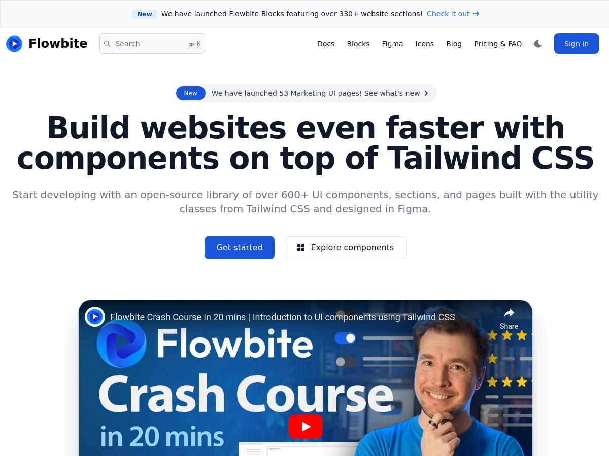 Flowbite - Tailwind CSS components and templates