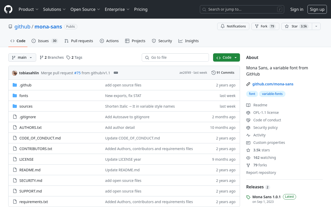 github/mona-sans: Mona Sans, a variable font from GitHub