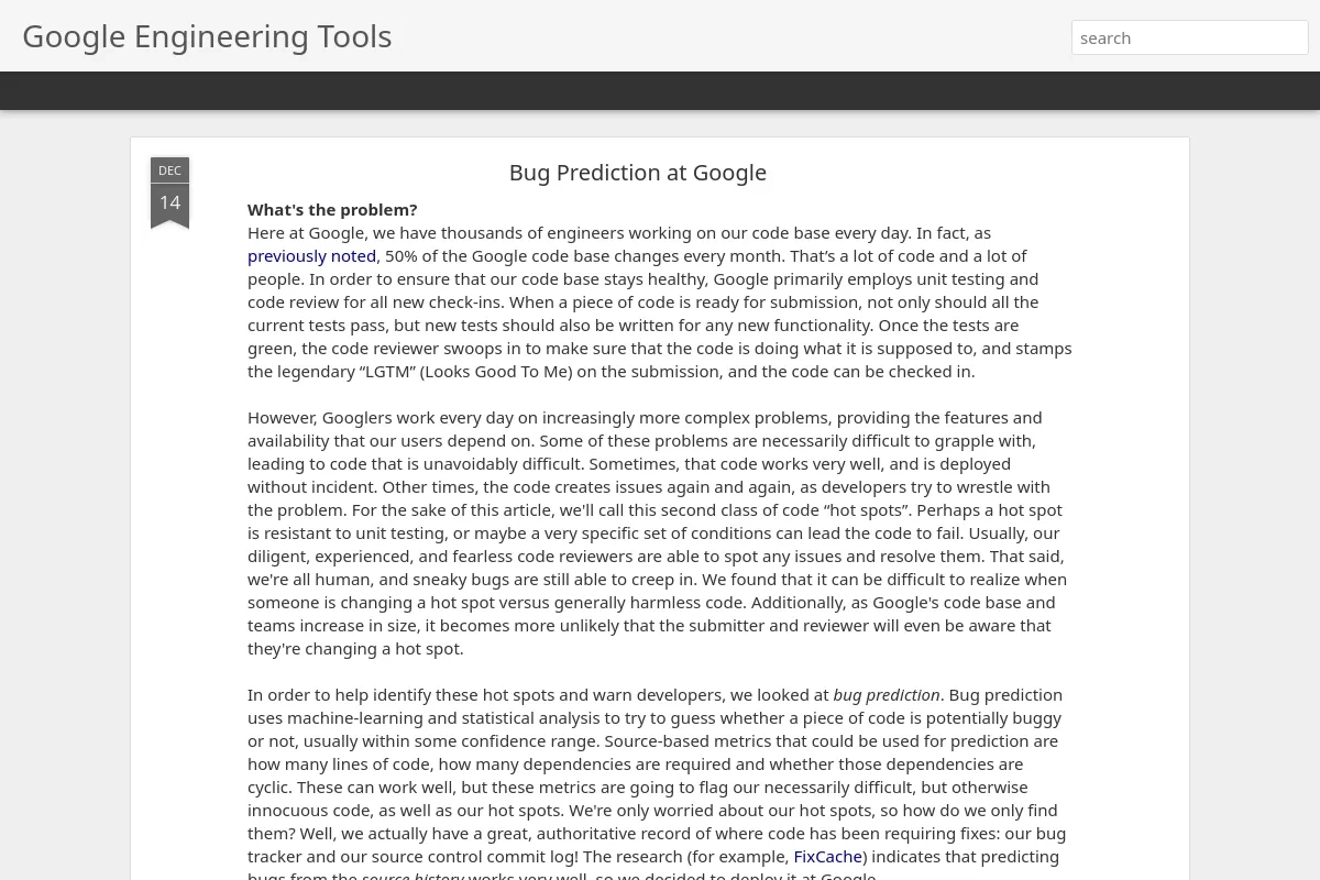 Google Engineering Tools