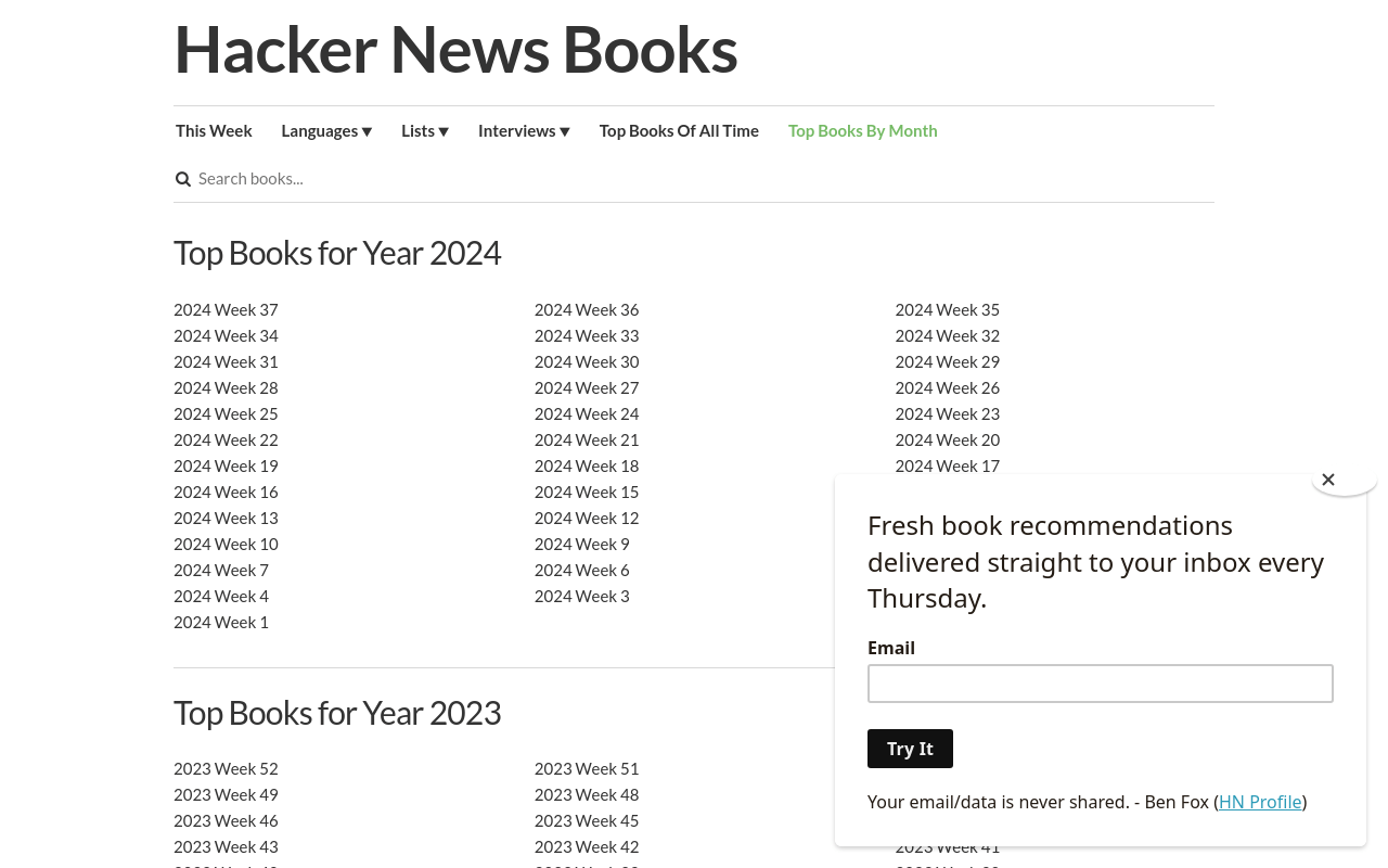 Top Books By Month | Hacker News Books