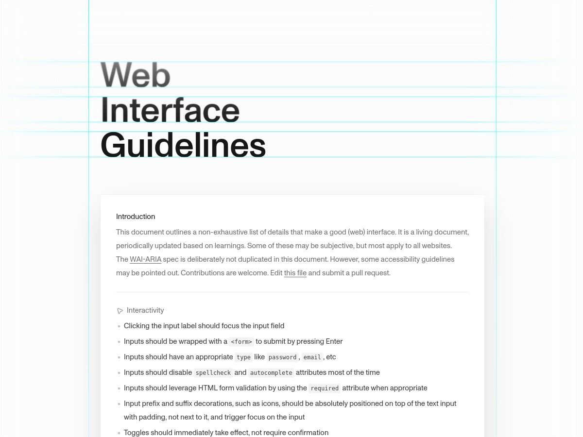 Web Interface Guidelines