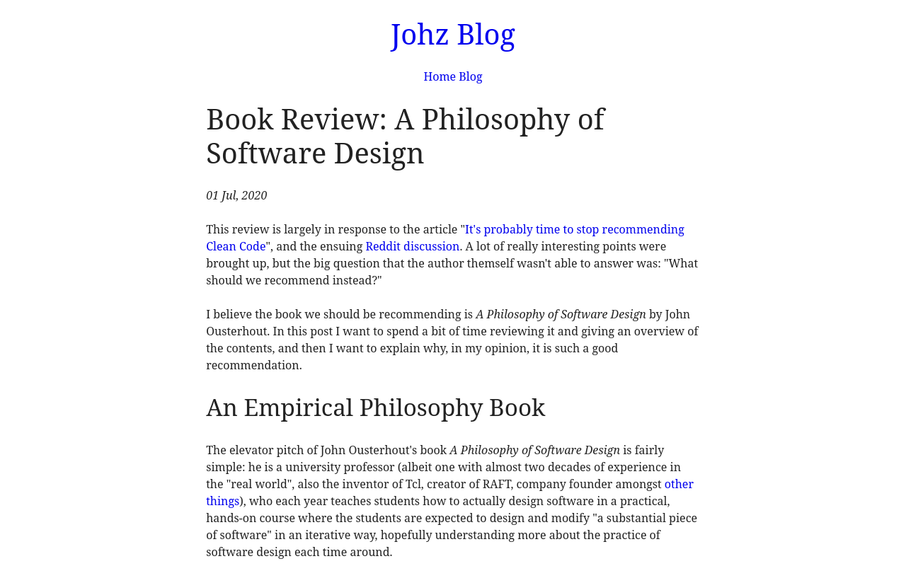 Book Review: A Philosophy of Software Design | Johz Blog