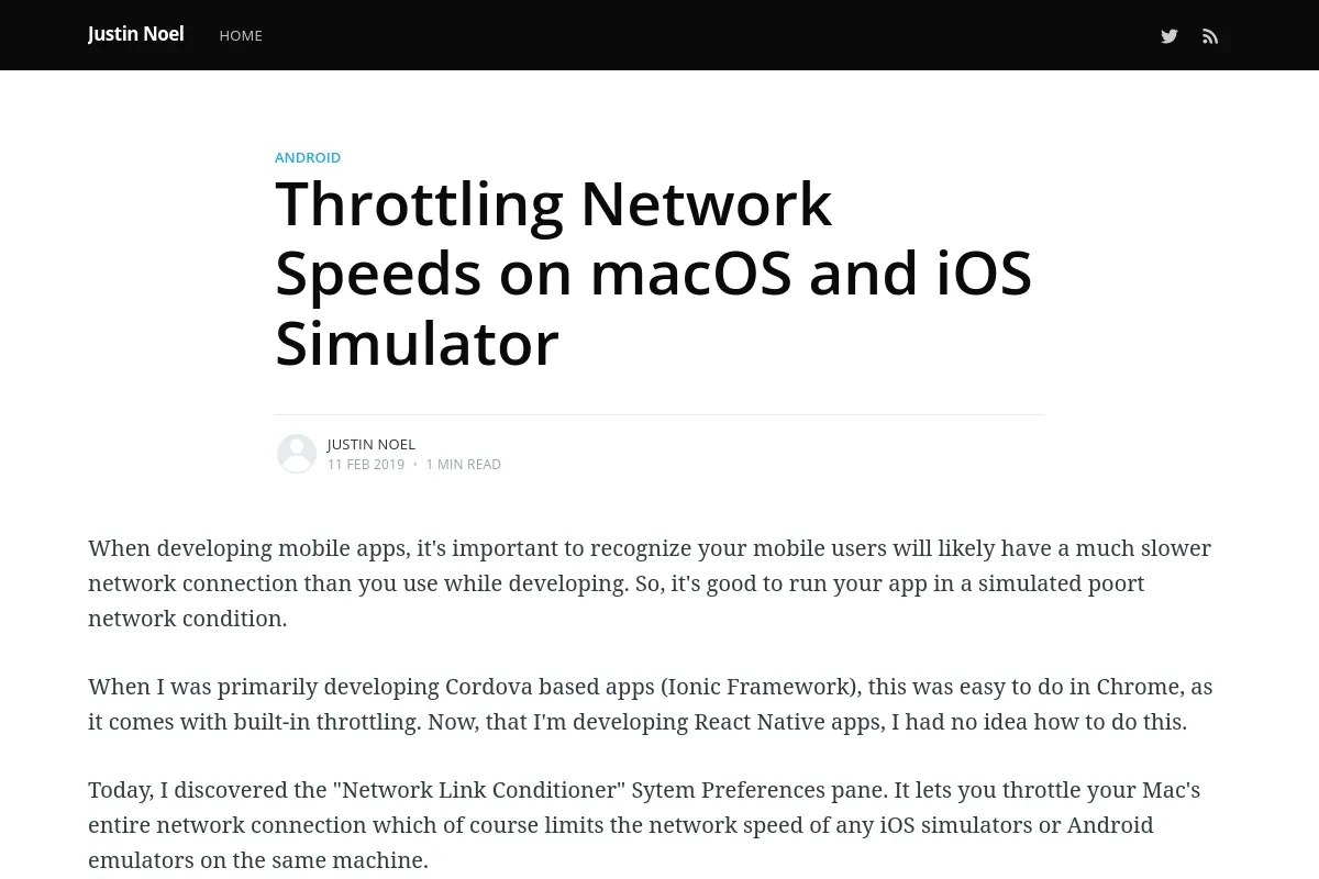 Throltting Network Speeds on macOS and iOS Simulator