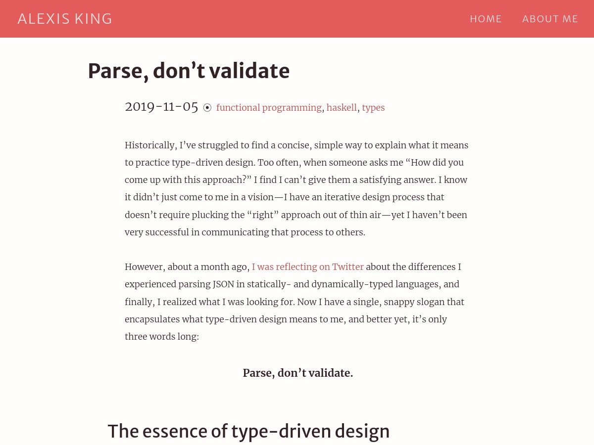 Parse, don’t validate