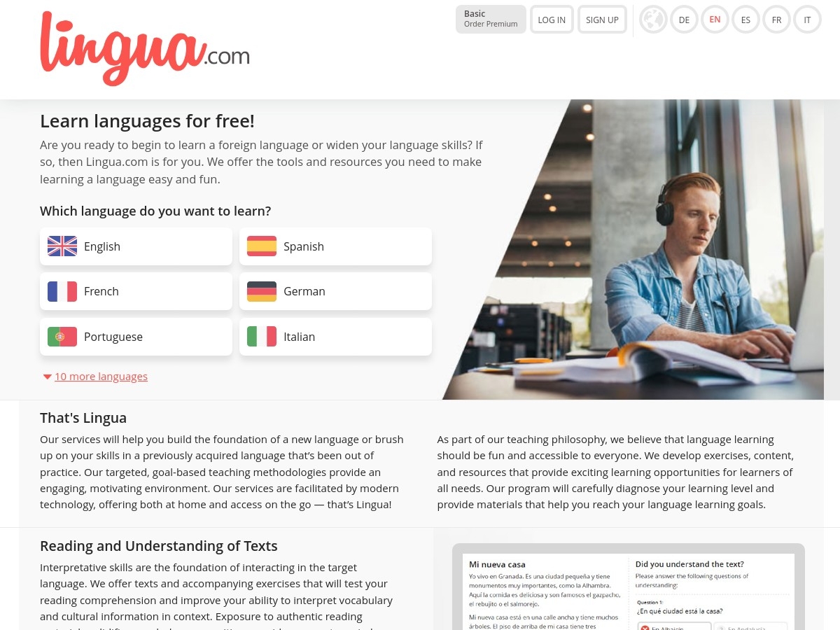 Lingua.com - Free tools for language learning