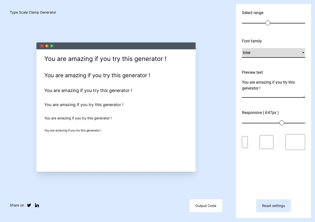 Type Scale Clamp Generator