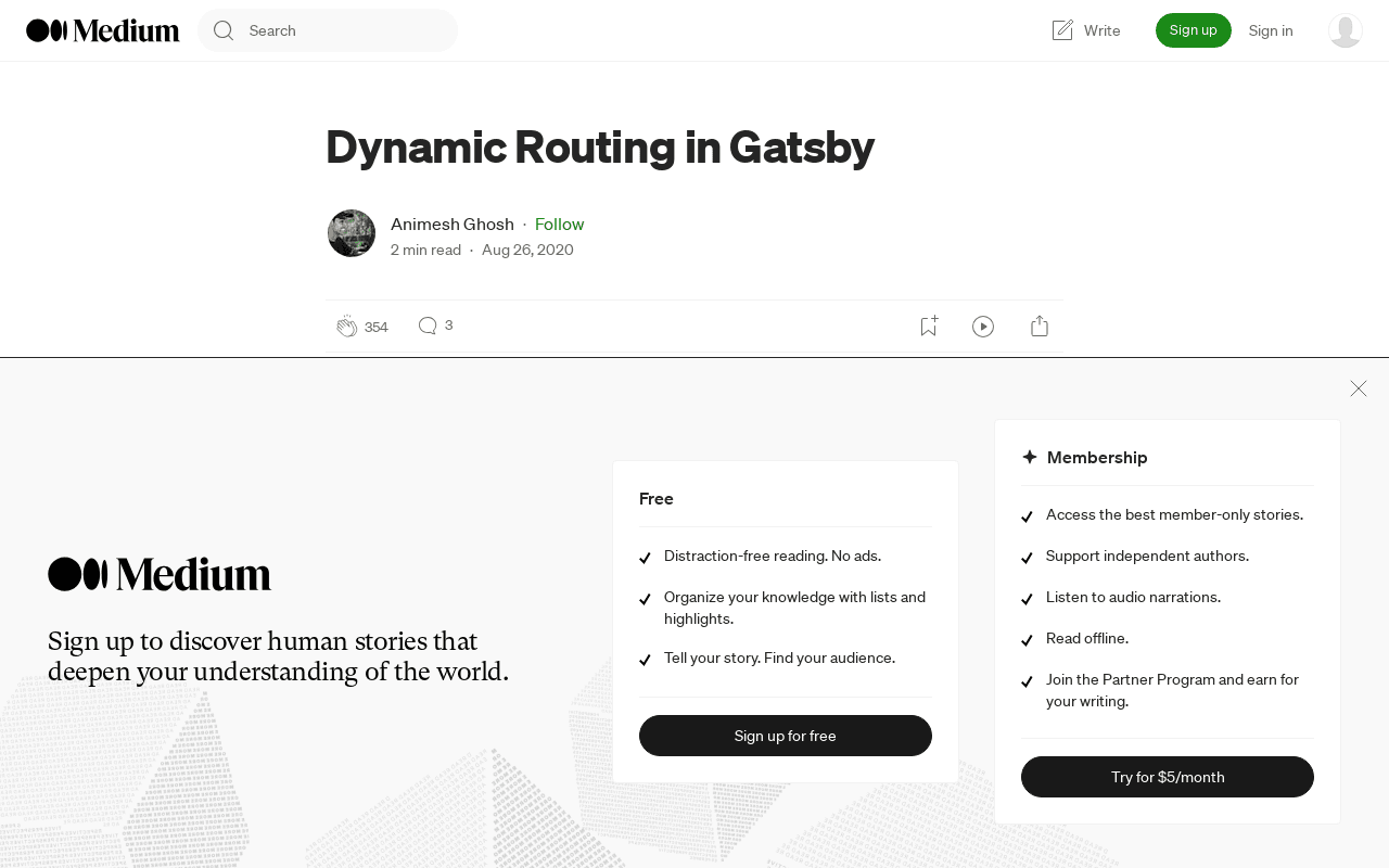 Dynamic Routing in Gatsby