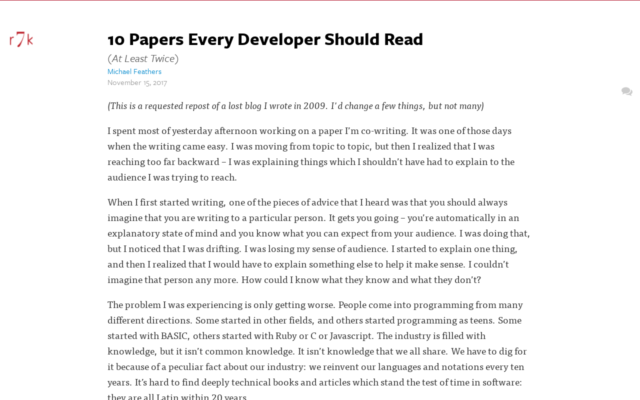 Michael Feathers - 10 Papers Every Developer Should Read