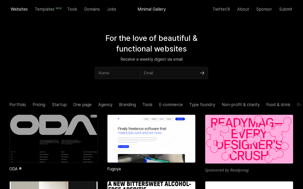 Minimal Gallery – Website Design Inspiration