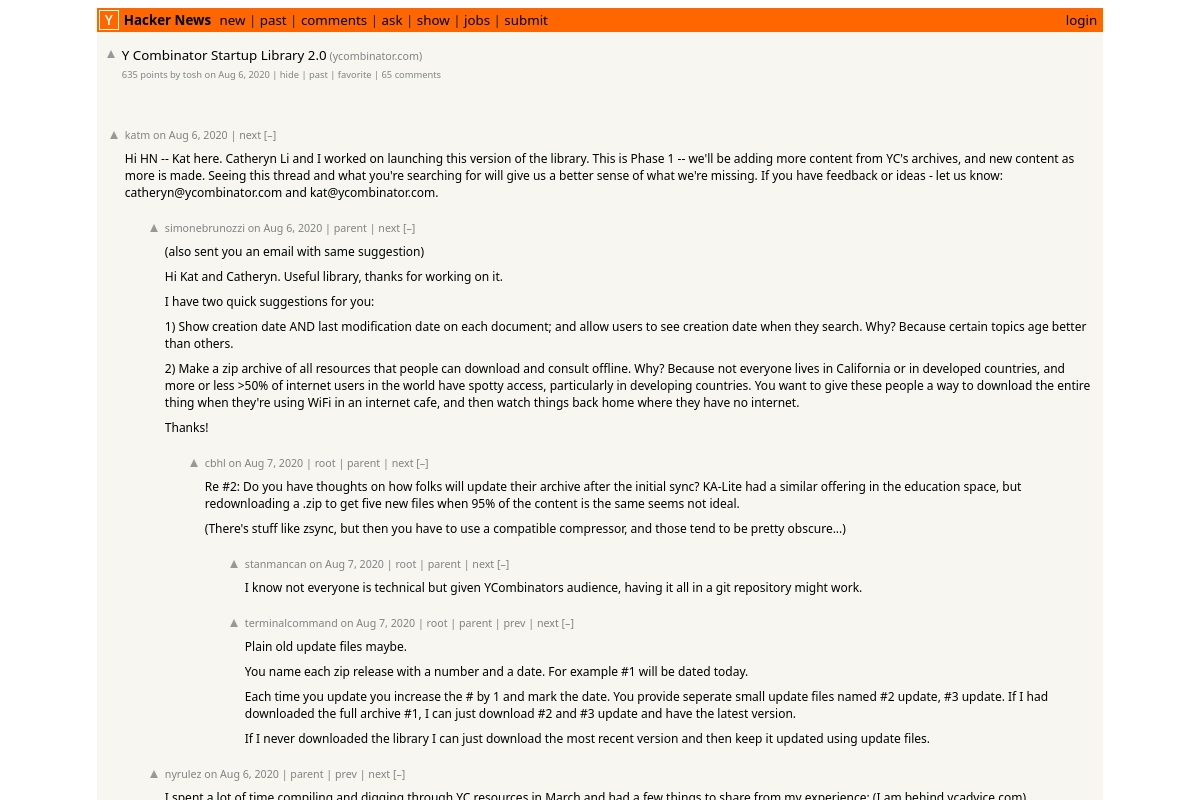 Y Combinator Startup Library 2.0 | Hacker News