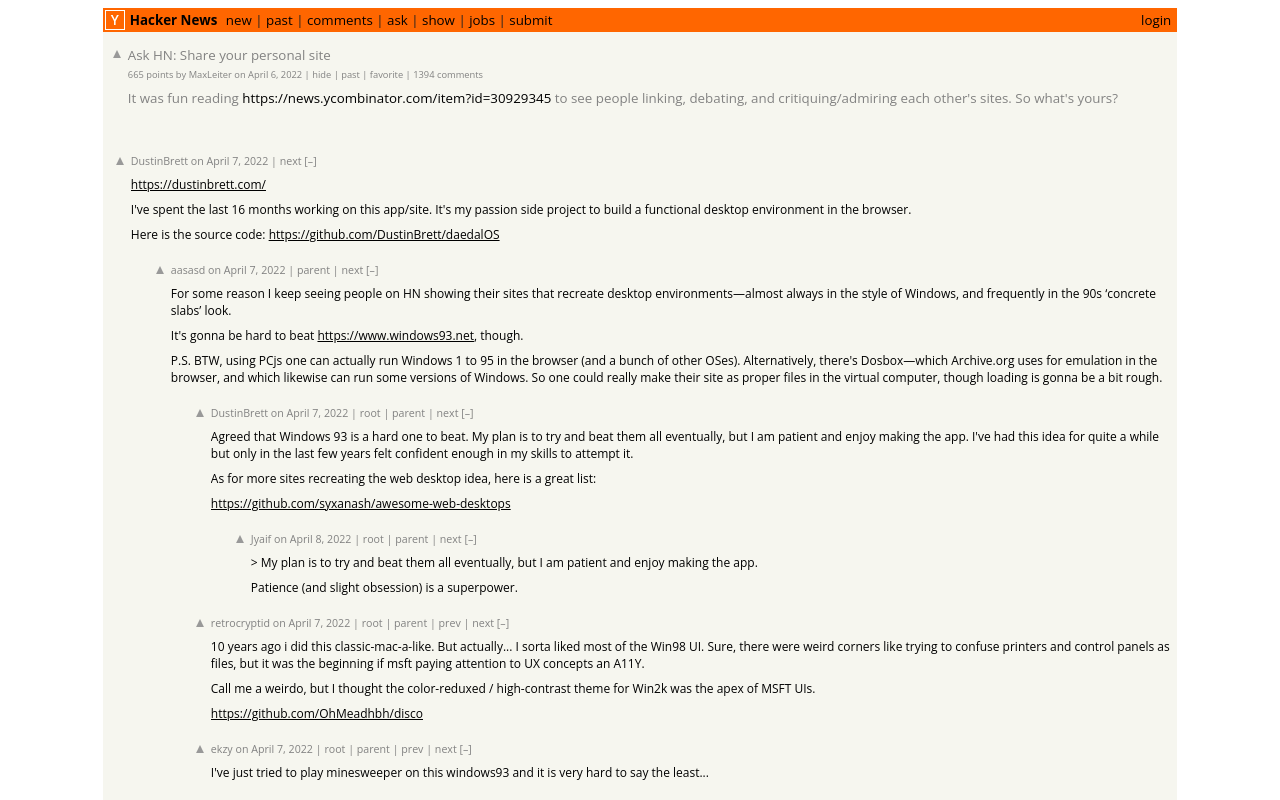 Ask HN: Share your personal site | Hacker News