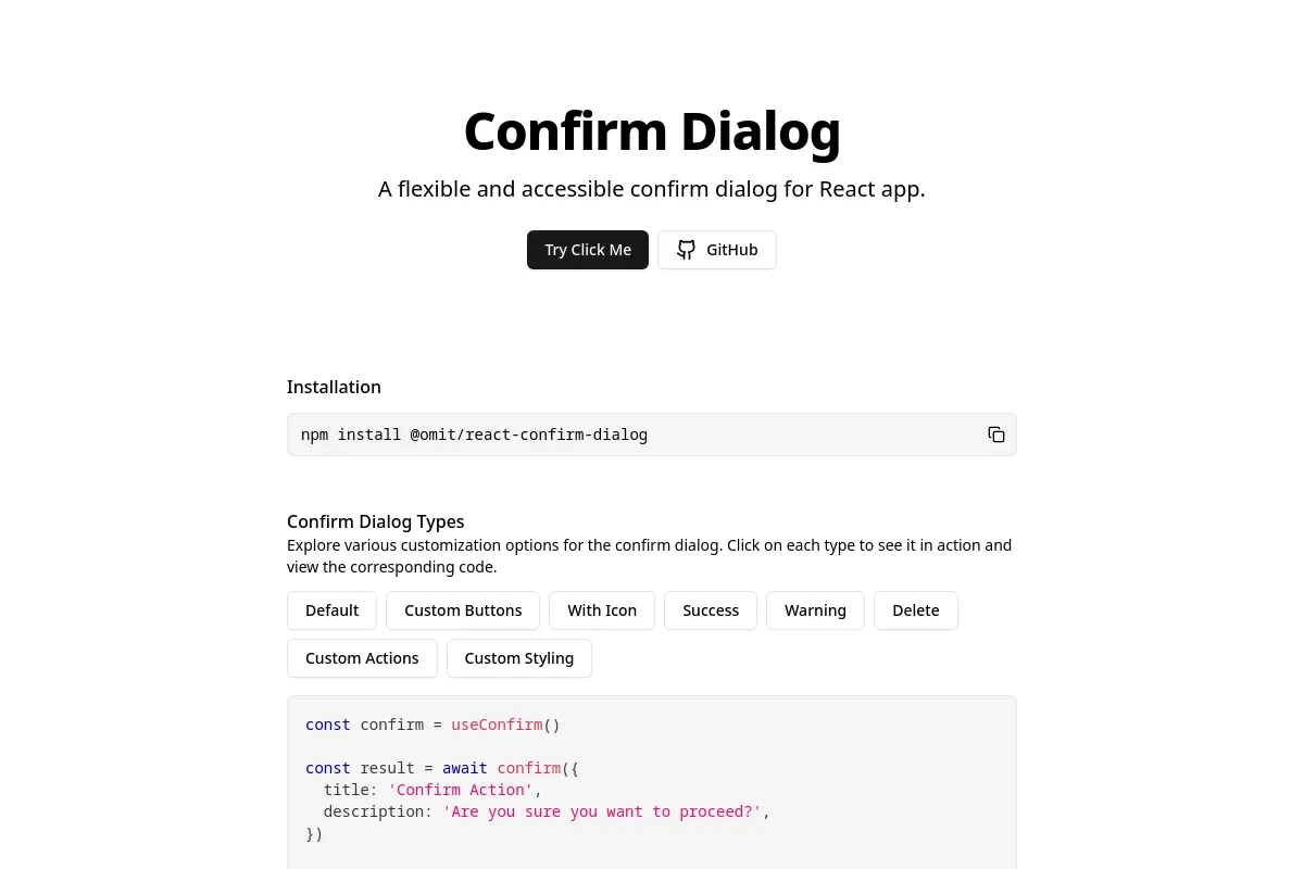 Confirm Dialog