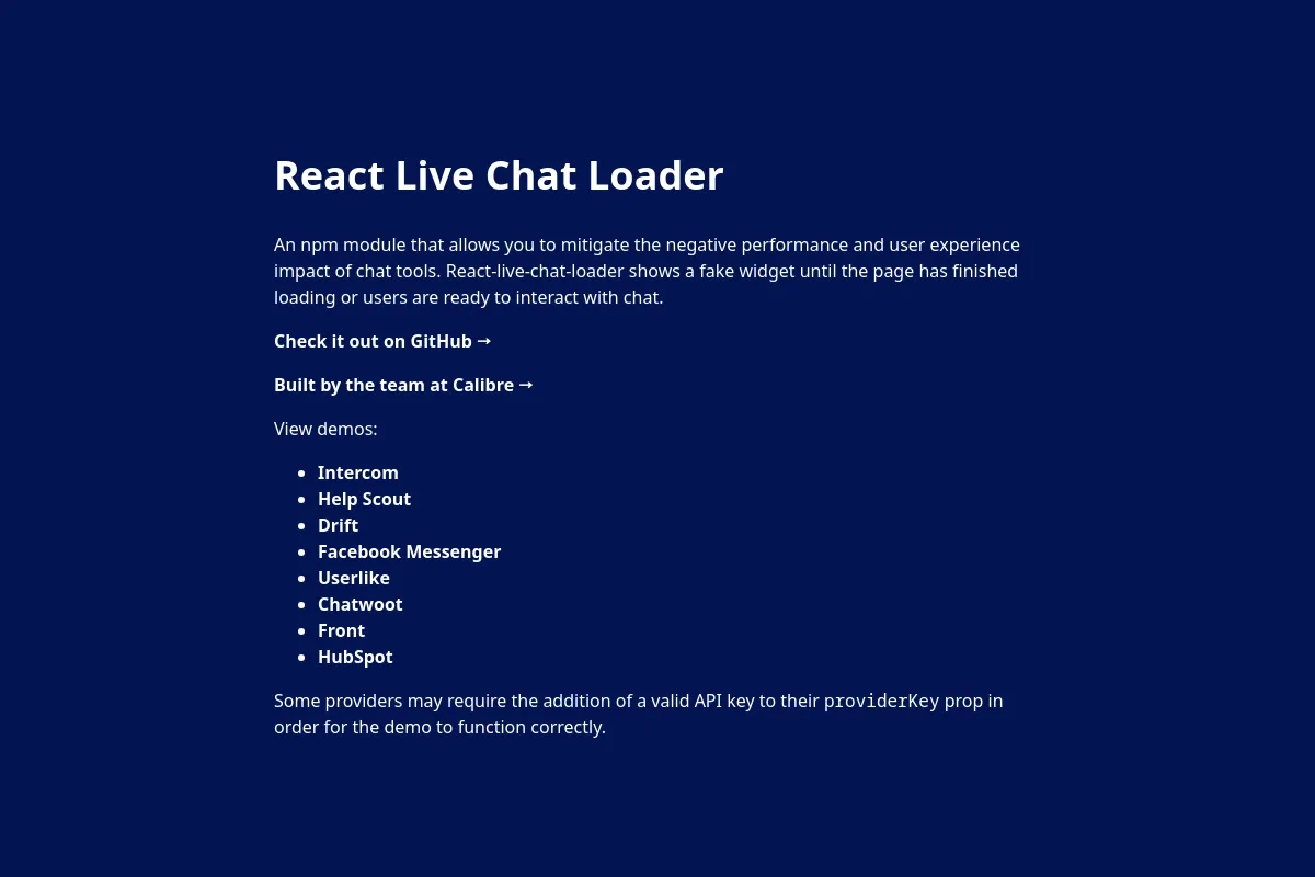 React Live Chat Loader