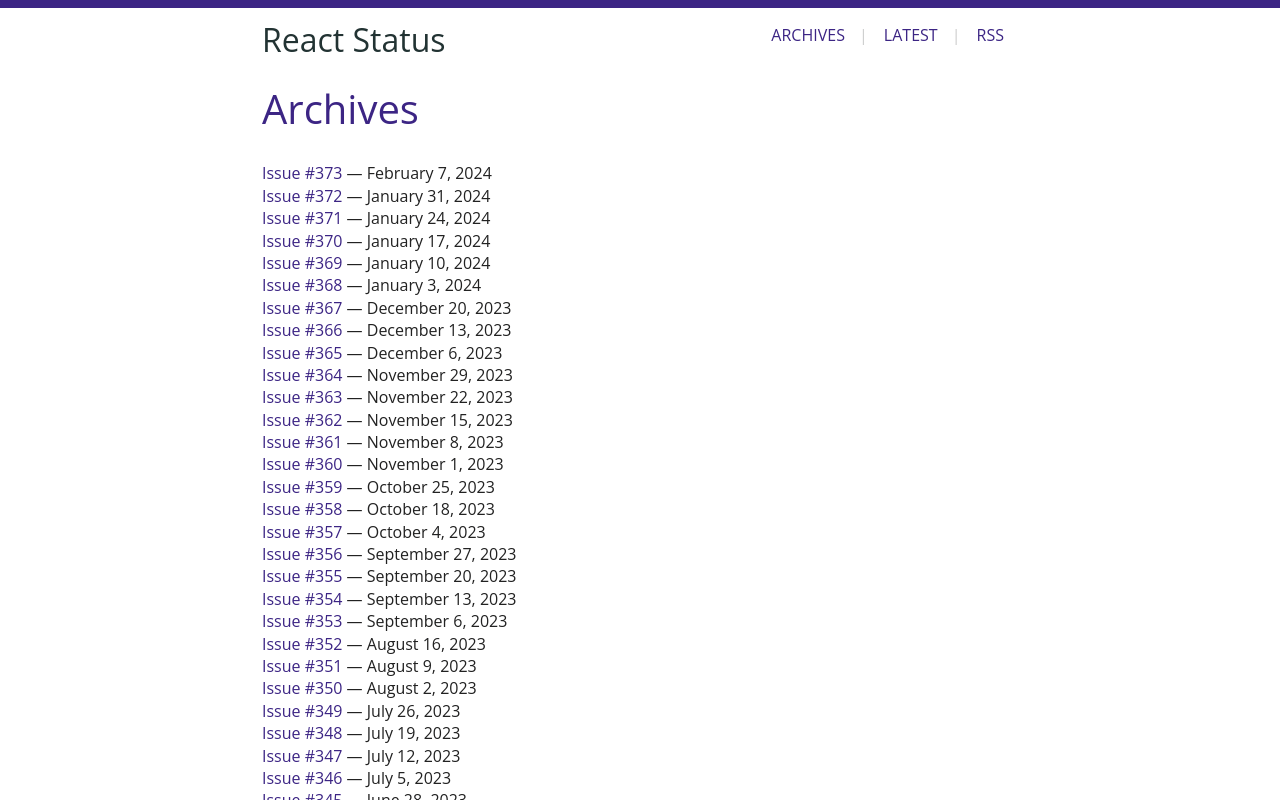 React Status Archives