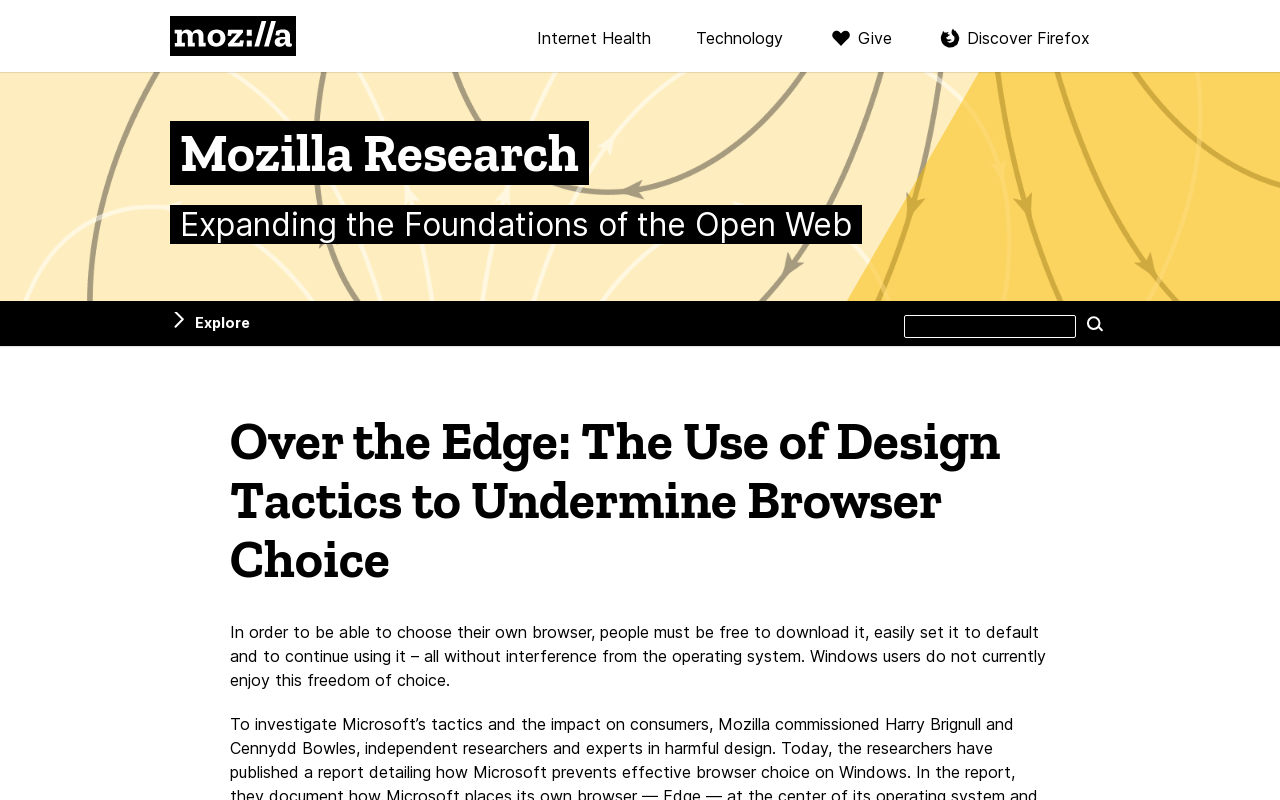 Over the Edge: The Use of Design Tactics to Undermine Browser Choice – Mozilla Research