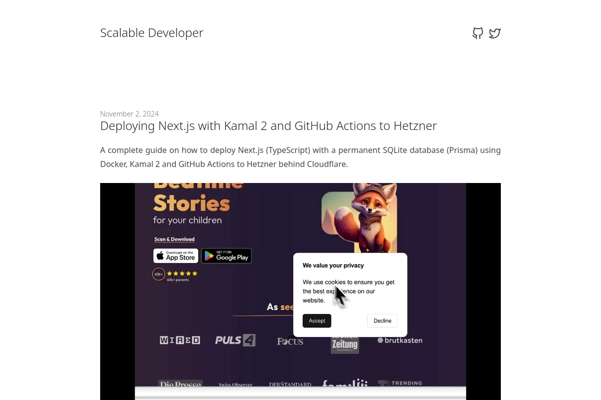 Deploying Next.js with Kamal 2 and GitHub Actions to Hetzner | Scalable Developer