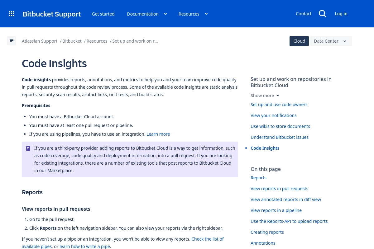 Code Insights | Bitbucket Cloud | Atlassian Support