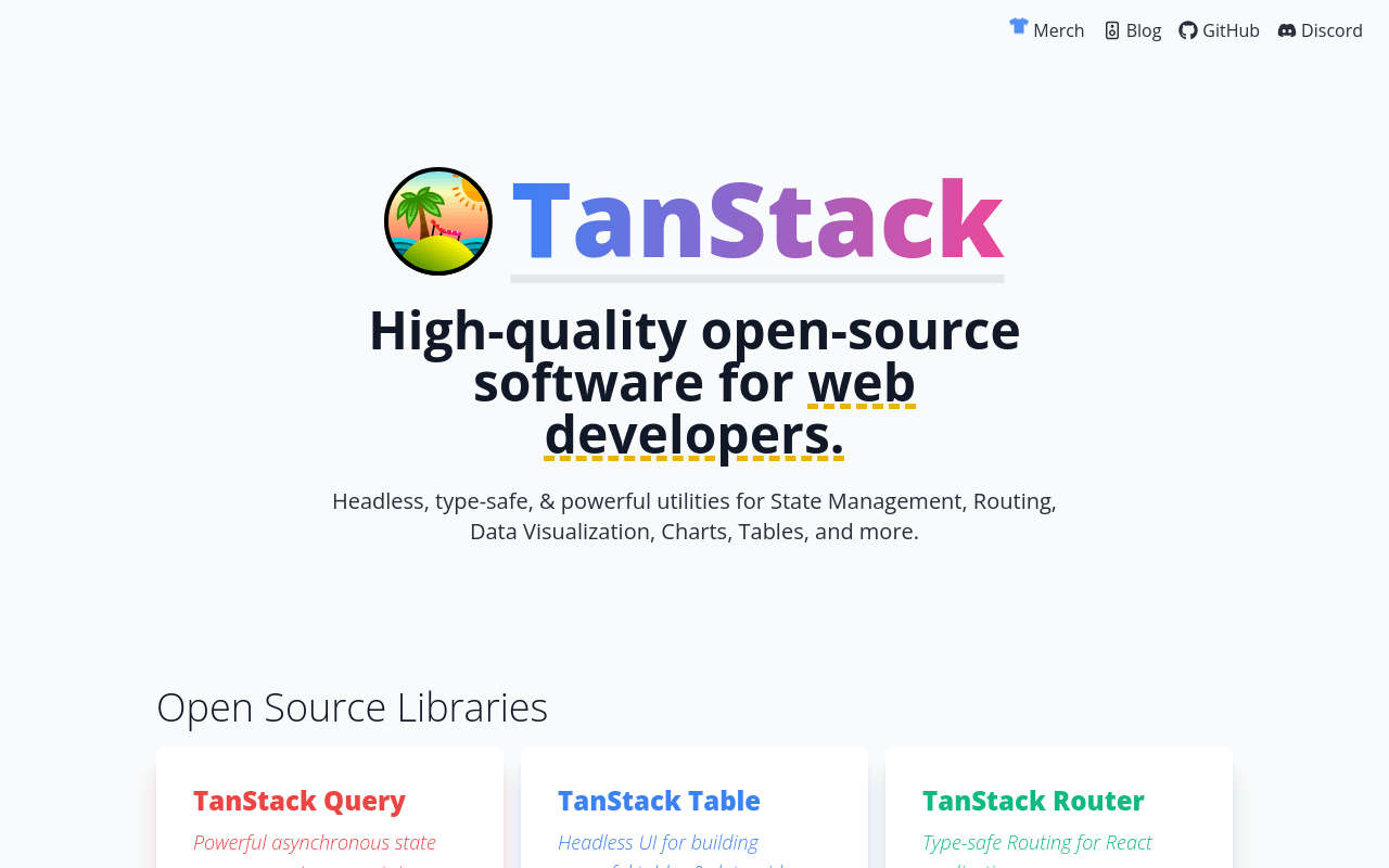 TanStack | High Quality Open-Source Software for Web Developers