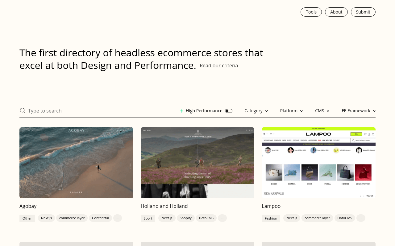 The Headless Club - A curated selection of the best headless ecommerce stores.