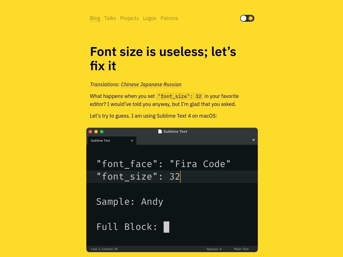 Font size is useless; let’s fix it