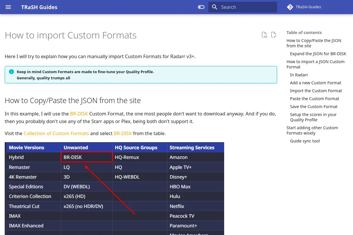 How to import Custom Formats - TRaSH Guides