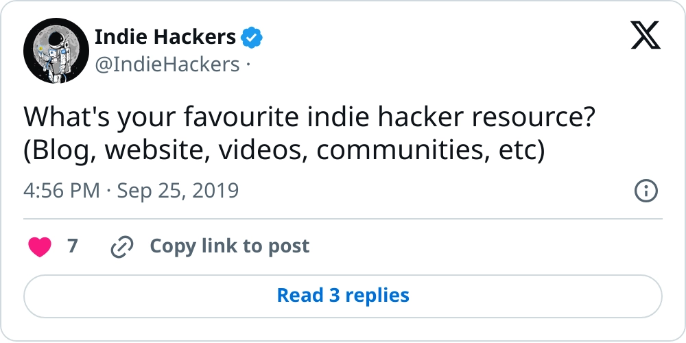 Indie Hackers on Twitter