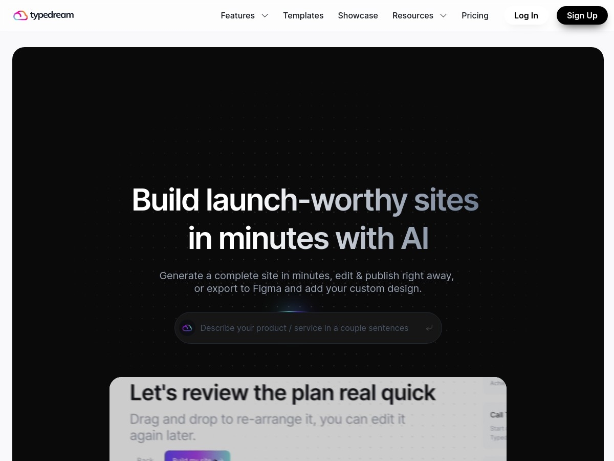 Typedream – Plan & Build Your Website with AI | AI Website Builder for Businesses & Designers