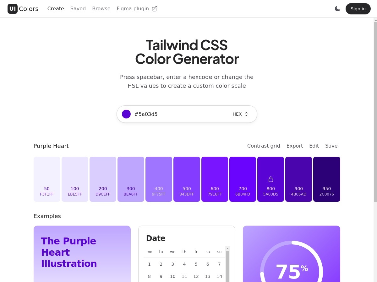 Tailwind CSS Color Generator