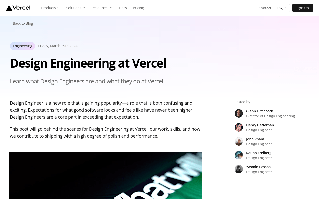 Design Engineering – Vercel