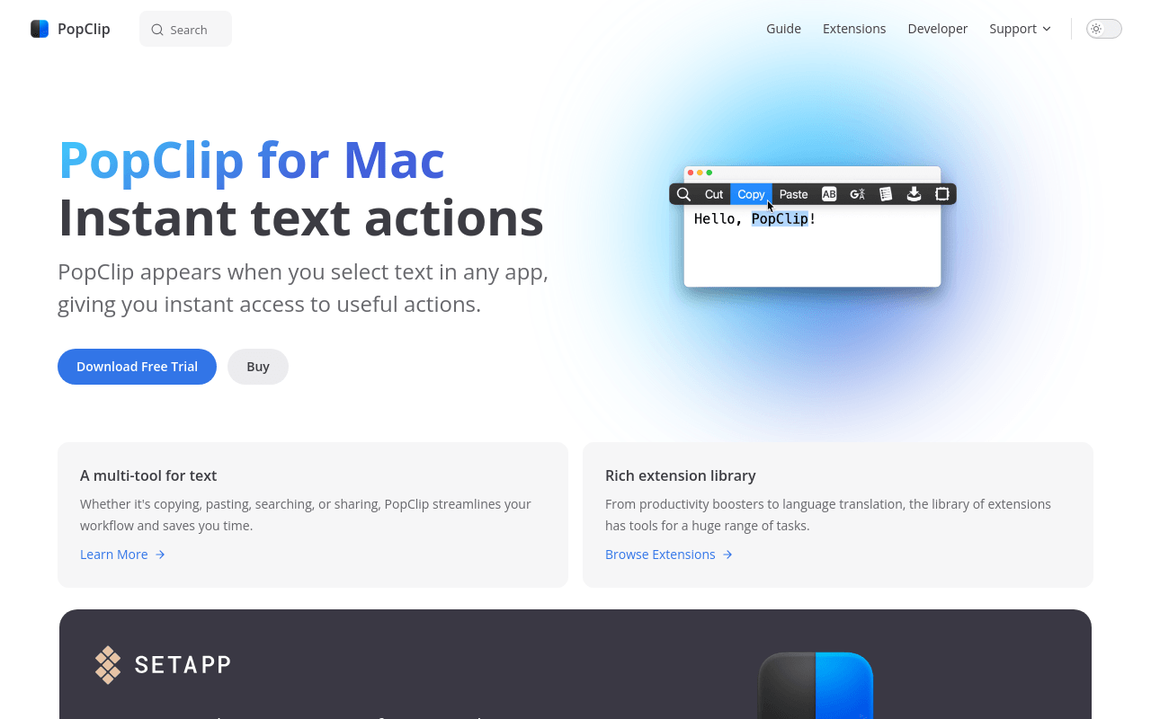 PopClip for Mac