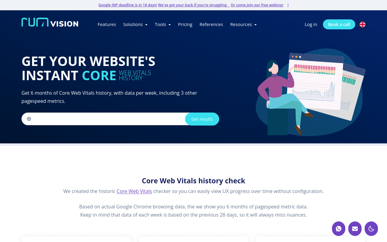 Free Core Web Vitals History checker