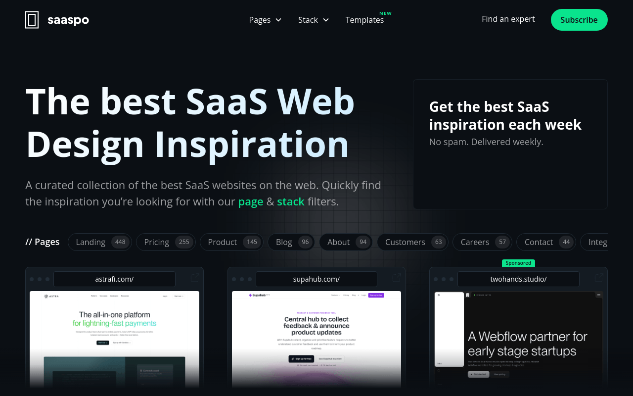 The best SaaS Web Design Inspiration | Saaspo