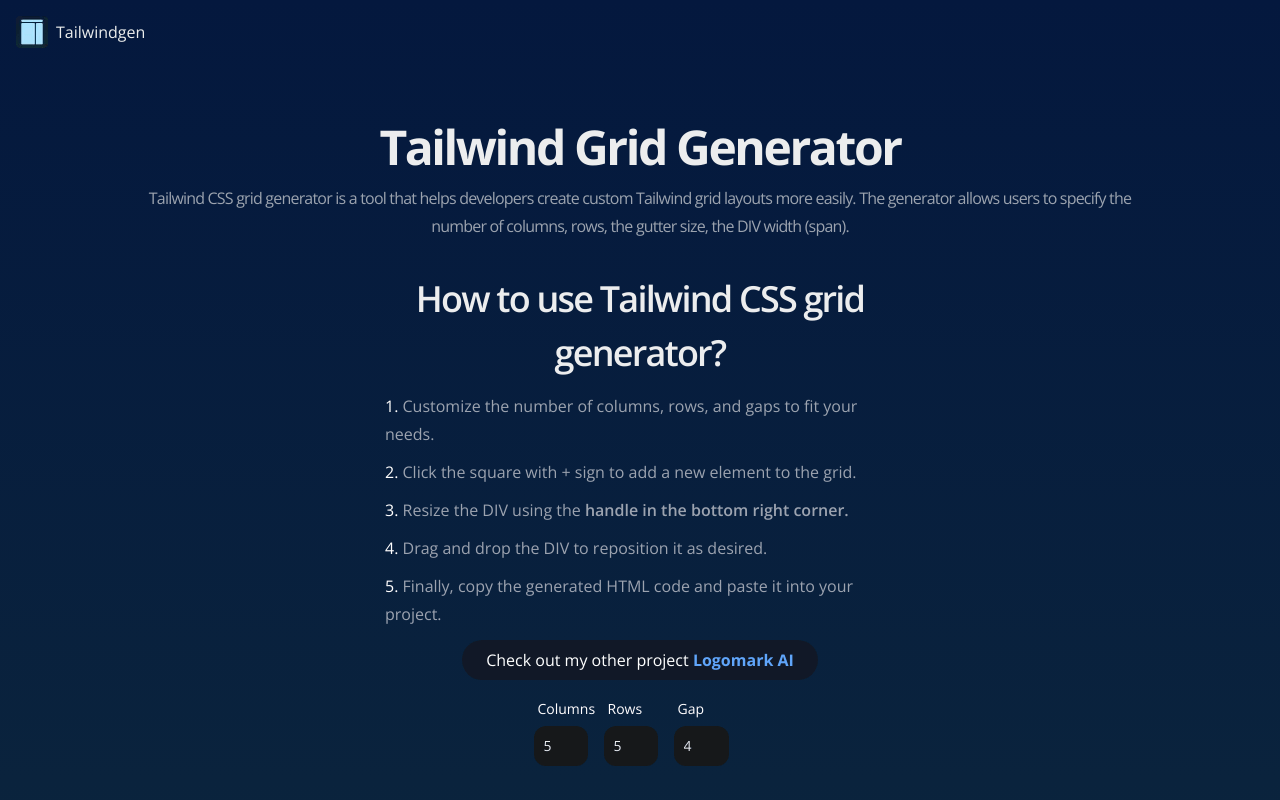 Tailwind Grid Generator