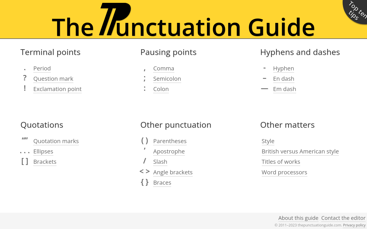 The Punctuation Guide