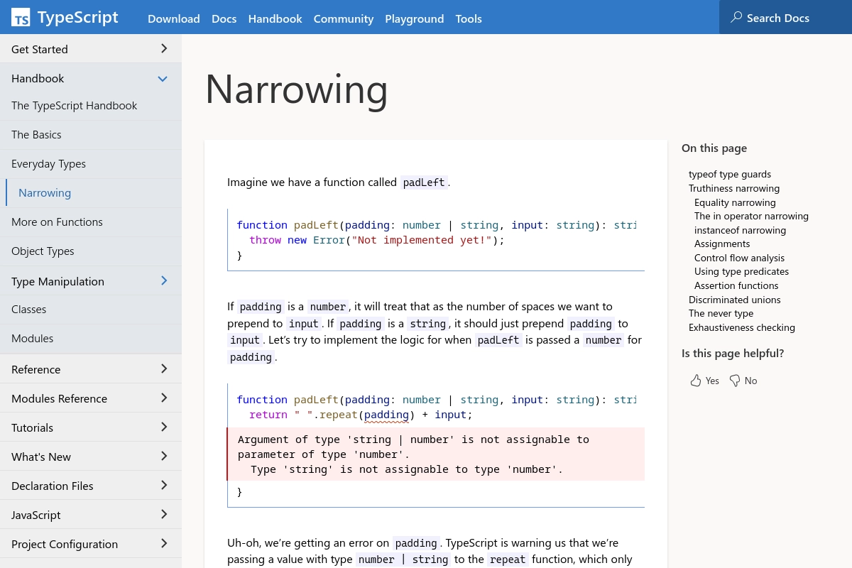 Documentation - Narrowing