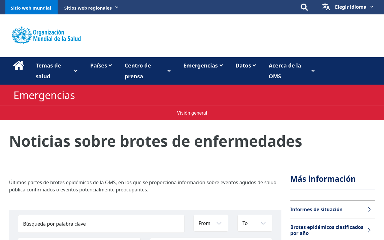 Noticias sobre brotes de enfermedades